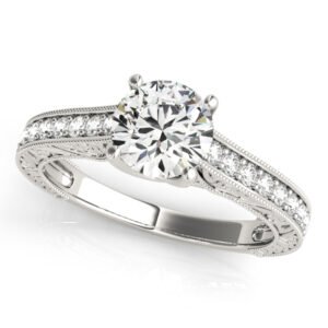 Vintage-Inspired Milgrain Trellis Engagement Ring