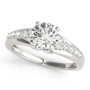 Single Row Prong Set Engagement Ring