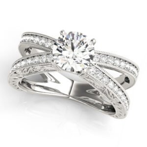 Multirow Milgrained Engagement Ring