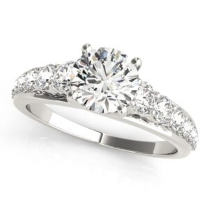Graduating Trellis Round Engagement Ring