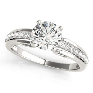 Single Row Prong Set Engagement Ring