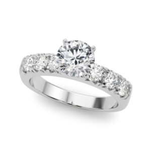 Single Row French Cut Engagement Ring