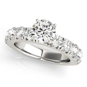 Single Row Prong Set Engagement Rings