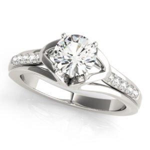Single Row Prong Engagement Ring