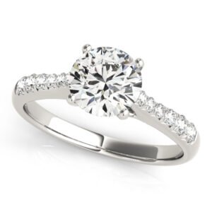 Single Row Cathedral Engagement Ring