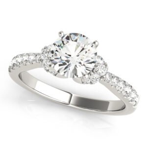 Single Row Prong Set Cluster Sides Engagement Rings