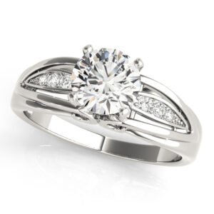 Single Row Prong Set Engagement Rings