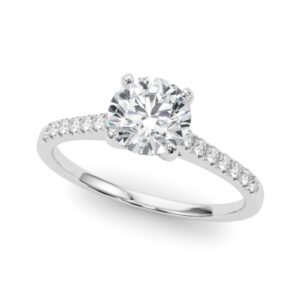 Single Row Prong Set Engagement Ring