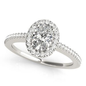 Single Row Oval Shape Engagement Ring