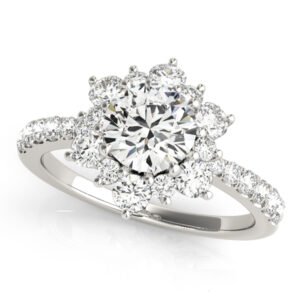 Floral Halo Engagement Ring