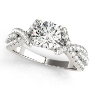 Multirow Twisted Shank Hidden Halo Engagement Rings