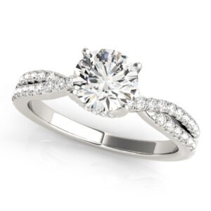 Twisted Hidden Halo Engagement Ring