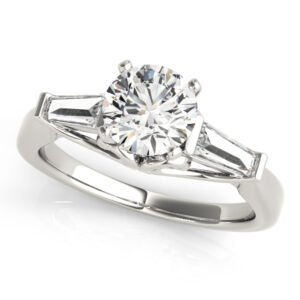 3-Stone Baguette & Round Engagement Ring
