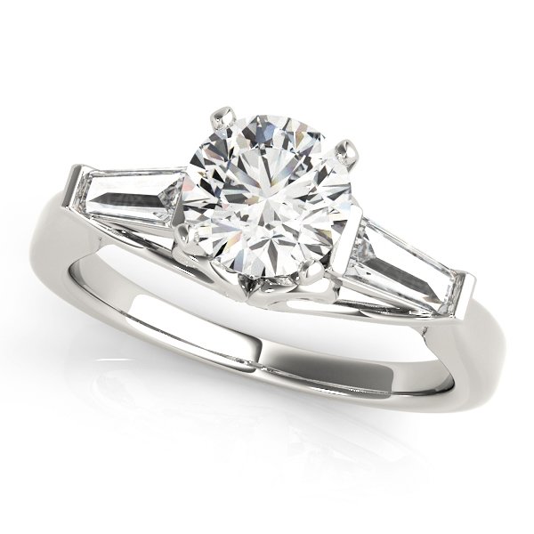3-Stone Baguette & Round Engagement Ring