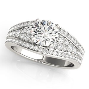 Multirow Pavé Engagement Ring
