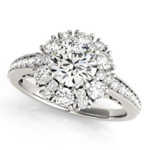 Antique Style Halo Engagement Ring