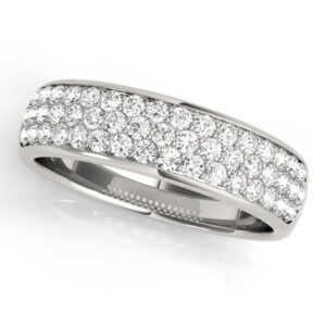 Multiple Row Pavé Set Wedding Band