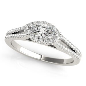 Multirow Marquise Halo Engagement Rings