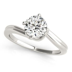 Round Solitaire Bypass Engagement Ring