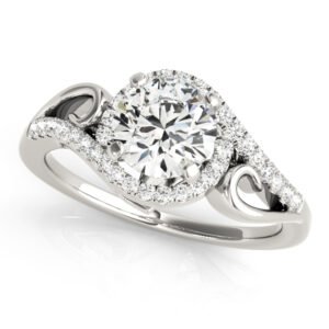 Swirl Halo Engagement Ring