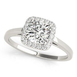 Cushion Shape Cathedral Halo Engagement Ring