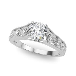 Single Row Prong Set Engagement Rings
