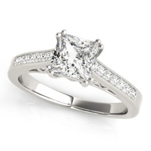 Channel Set Double Prong Engagement Ring