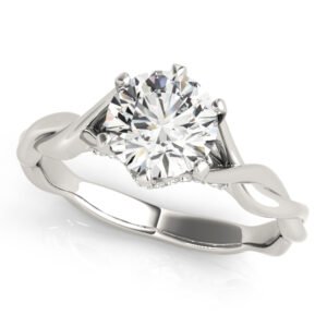 Twisted Shank Hidden Halo Engagement Ring