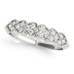 Heart Shape Milgrain Wedding Band