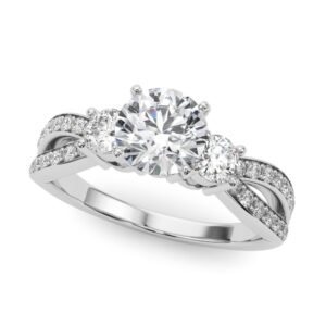 Split Shank Round Diamond Engagement Ring