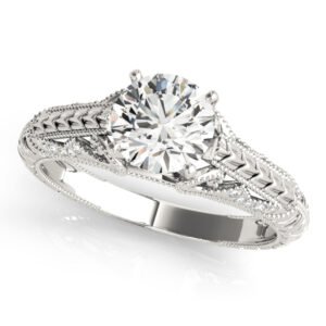 Vintage Filigree Milgrain Engagement Ring