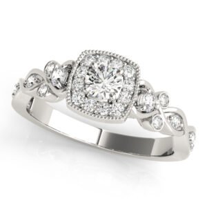 Vintage Style Halo Engagement Rings