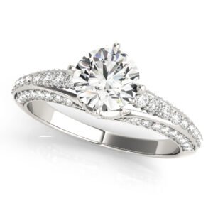 Multirow Pavé Engagement Ring