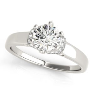 Solitaire Hidden Halo Engagement Rings