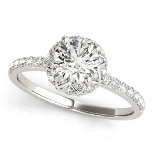 Vintage Single Row Halo Engagement Ring
