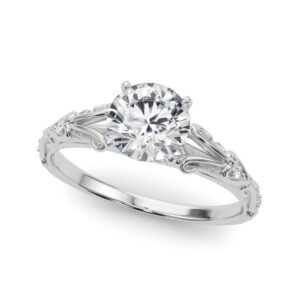 Accented Vintage-Inspired Engagement Ring