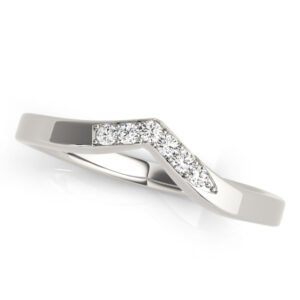 Prong In Channel Curved Wedding Band
