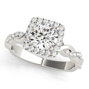 Twisted Shank Halo Engagement Rings
