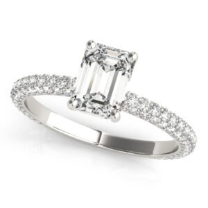 Multirow Pavé Engagement Ring