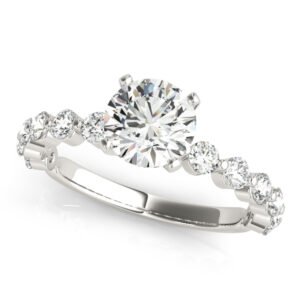 Single Shared Prong Engagement Ring