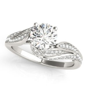 Bypass Swirled Round Engagement Ring