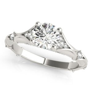 Vintage Hidden Halo Cluster Sides Engagement Ring