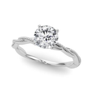 Twisting Milgrain Engagement Ring