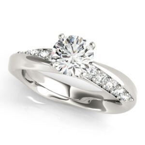 Swirl Prong-In-Channel Engagement Ring
