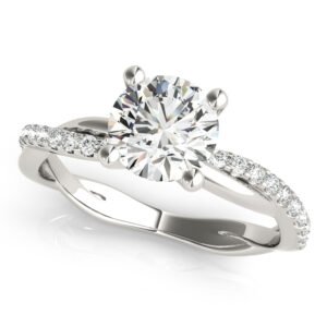 Twisting Diamond Accented Engagement Ring