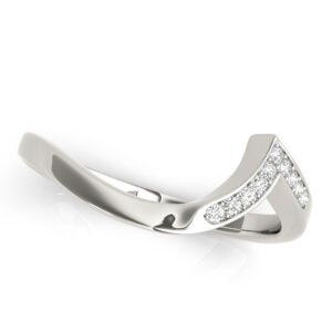 Channel Set Prong Curved Wedding Band