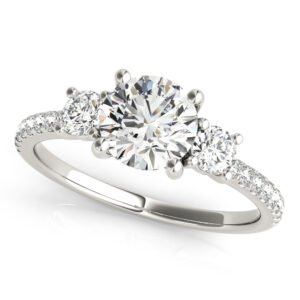 3-Stone Solitaire Split Prong Engagement Ring
