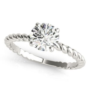 Braided Shank Round Cut Engagement Ring