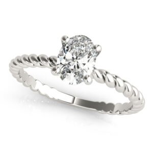 Braided Shank Oval Shape Engagement Ring