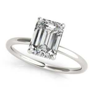 Emerald Cut Hidden Halo Engagement Ring